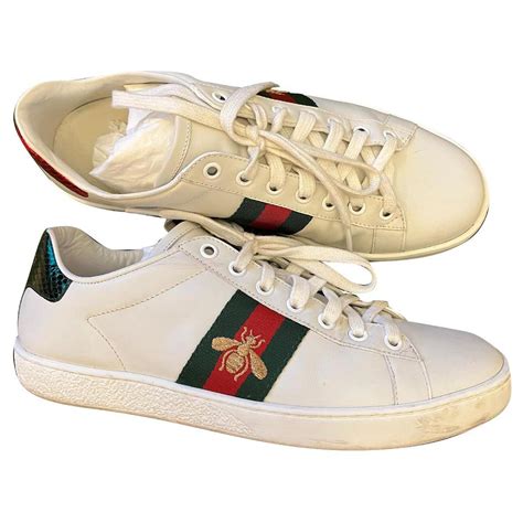 gucci bee trainers womens white|original Gucci bee sneakers.